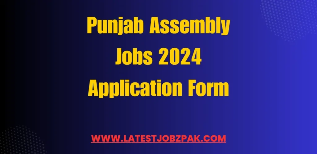 Punjab Assembly Jobs 2024 Application Form